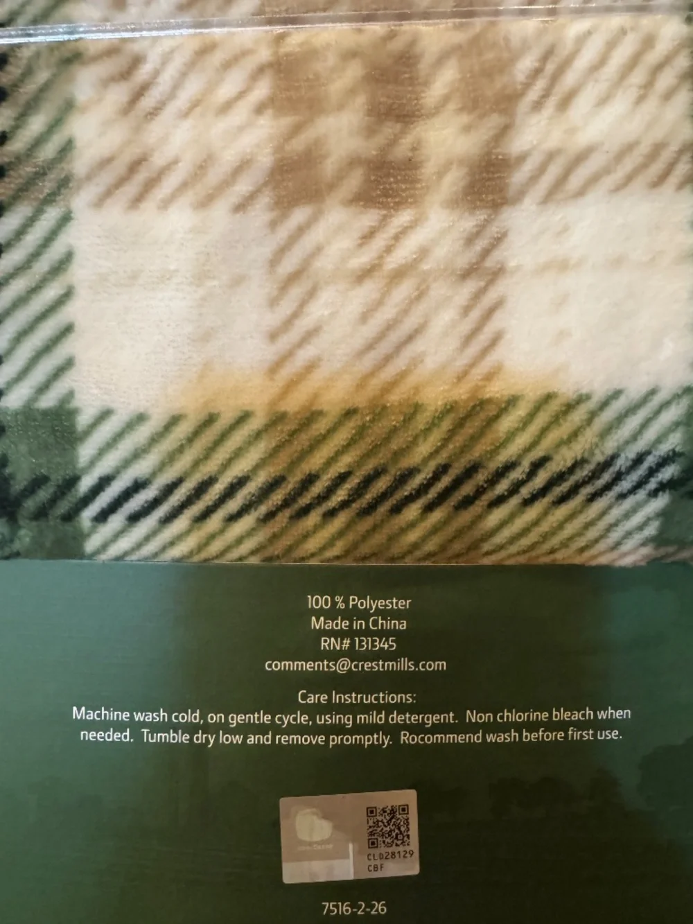 John Deere Oversized Plush Throw Blanket 60x70 Green Plaid